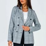 Princess Polly Black & White Checkered Blazer Photo 0