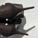 Lulu’s Black Suede High Heel Ankle Boots With Pearls B74 Black Size 7 Photo 7