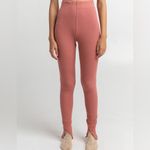 Free People  Early Night Leggings Waffle Knit In Dusty Rose Size M Photo 2