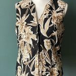 Amanda Smith  Sleeveless Floral Blouse 100% linen size medium Photo 0