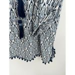 Skemo Women Size Small Blue Printed Sequin Tassel Tunic Swim Coverup Boho Photo 4