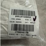 Madewell  Long-Sleeve Popover Top Women's Med Lighthouse Silk Split Crewneck NWT Photo 6