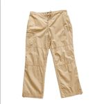Ralph Lauren Lauren Sport Pants Tan Button Roll Cuff Cotton Cargo Pants Size 14 Photo 14