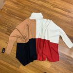JM Collection  Womens Size XL Color Block Turtleneck Sweater Button‎ Sleeve NWT Photo 3