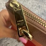 Fossil  Large Multicolor Wristlet Striped Tan Orange Red Cowhide Leather 10x7 Photo 3