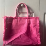 Rae Dunn  Vacay All Day 3 Pc Tote Set In Hot Pink New with Tags Photo 2