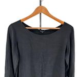 Club Monaco  Black 100% Silk Flyaway Back Blouse Top Long Sleeve size Medium Photo 1