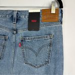 Levi's NWT Levi’s Premium Womens Denim Midi Skirt Sz 27 Light Wash Slit Front Photo 13