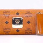 MCM Authentic  Name Brand Logo Monogram Clam Cognac Glasses Eyeglasses Hard Case  Italy Runway Shell High End Collectible Italian Original Photo 0