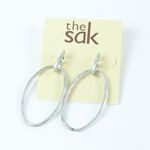 The Sak Distressed Silver Oval Hoop Earrings - NEW Photo 0