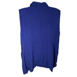 Fever Sleeveless Button Front High Low Hem Blouse Royal Blue XL Photo 1