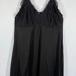 Flora Nikrooz FN  black tank lace chemise nightgown size large 33" length Photo 0