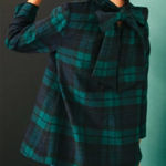 Tuckernuck NWOT Faye Blackwatch Plaid Blouse Photo 0