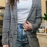 Divided Black Plaid Blazer Photo 0