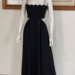 Moon River Womens square neck sleeveless shirred scalloped midi dress M Photo 0