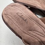 Clarks  Brown Leather Wedge Platform Clog Wedge Shoes Womens 7 Y2K Slip On Photo 1