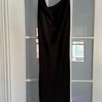 NWT L Boutique Black Midi Slip Dress with Cowl Neck Size L Photo 0