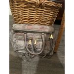 Aimee Kestenberg  Soho Gunmetal Metallic Nubuck Leather Satchel Shoulder Bag Photo 3