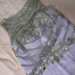 Lavender Gown with Beaded Bodice Purple Size 8 Photo 3
