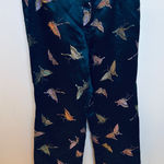 Vintage Butterfly‎ Print Rayon Blend Pants Dressy Career Size 10 Black Photo 0