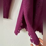 Vintage Chu Chi knit sweater purple sparkle glitter mauve 3/4 sleeve fall long Size 10 Photo 3
