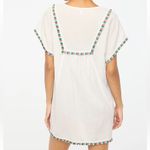 J Crew Fringe beach tunic White Top with Multicolor Trim size S Photo 2