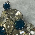 Rhinestone Vintage Pendant Shade of Blue and Clear Stones Rounded Teardrop Shape Photo 15