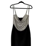 Retrofete Jazlyn Dress Sleeveless Crystal Embellished Gown Black Silver Size S Photo 3