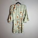 Lulus  Give Me Love Sage Green Floral Print Satin Wrap Mini Dress Photo 5