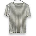 Madewell  Micro-Rib Short Sleeve‎ Striped Sweater Tee in Monument Sz M NEW Photo 2