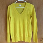 J.Crew  100% Cashmere V Neck Sweater Bright Yellow Size S Photo 0