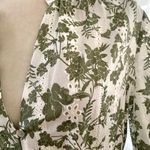 ZARA V-neck Embroidered Eyelet Belted Mini Dress in White Green Floral Photo 8
