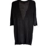 J Jill Sweater Cardigan Midi Black 55% Linen Women's Size M Boho Size M Photo 1