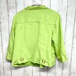 Chico's  Jacket Women Size XL Button Bright Green Metallic Thread Windbreaker Photo 5