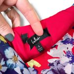Lulus NWOT Radiant Ruby Red Floral Print Chiffon Asymmetrical Maxi Dress Small Photo 5