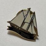 Nova Scotia Sailboat Ship Enamel Gold Tone Lapel Tack Pin Photo 0