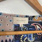 MELLODAY Mellóday Boho Paisley Patchwork Print Smocked Tunic Mini Baby Doll Dress Size M Photo 4