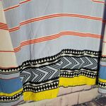 THML  FRINGE SLEEVE STRIPED ABSTRACT KAFTAN DRESS SWIM COVER MEDIUM Photo 9