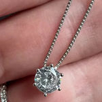 Anthropologie 925 Stamped Solitaire Box Chain Necklace  Photo 2