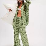 Free People NWT  Green Checkered Pajama Set Photo 1