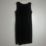 Lauren Ralph Lauren Black Knee Length Pencil Dress White Stitching Zip Back Sz 8 Photo 3