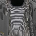 Susina Grey Folkstone Pinstripe Square Neck Short Sleeve Striped T Photo 9
