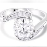 Fragrant Jewels April Birthstone Silver Tone CZ Bypass Ring (9) Photo 0