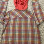 Plaid flannel hoodie with a relaxed fit Size L Orange Size L Photo 8