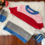 Prómesa Red Pink Stripe Sweater by Promesa Blue White Size s/m Photo 3