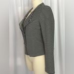 Alice Hope Black and White Striped Blazer (1002) Size L Photo 5