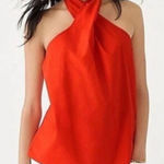 J.Crew NWT Twist Front Poplin Halter top in drapey crepe size M Photo 0