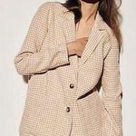 Madewell  Linen Dorset Blazer in Gingham Check Size Medium Photo 0