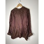 Victoria's Secret Vintage Sz M Pajama PJ Set 2 Piece Brown Satin Gold Label Flora Photo 9