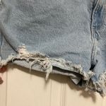 Hollister  Light Wash Distressed Ripped Raw Hem Ultra High Mom Denim Shorts Photo 7